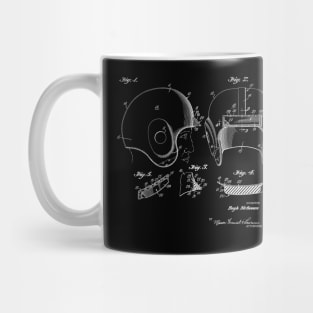 Football Helmet Vintage Patent Drawing Mug